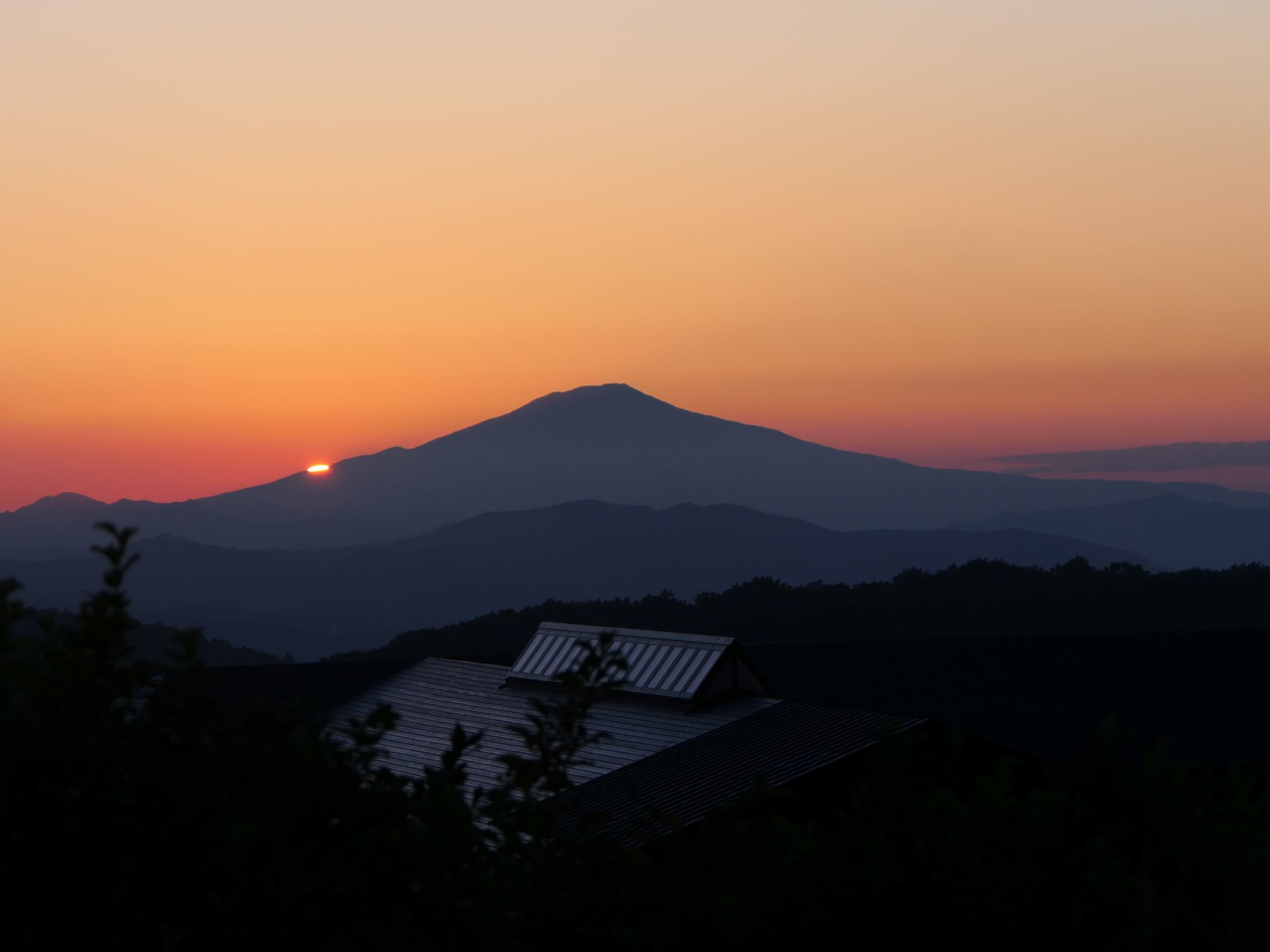 須川高原で夕日（9/4）